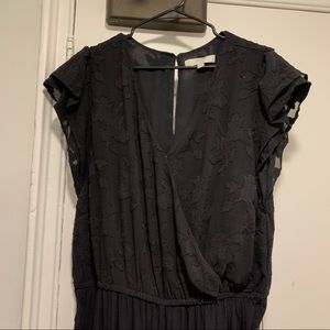 LOFT black flutter jumpsuit